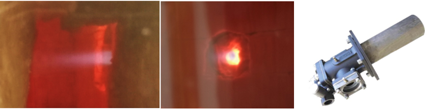 Hydromethane flame with medium velocity burner EMB