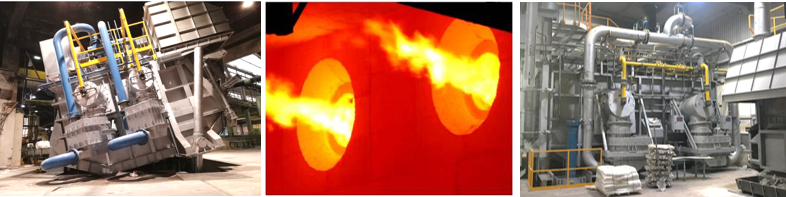 ESA-Regenerative-Burners-in-tilting-reverberatory Holding-furnaces.