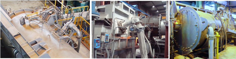 ESA premixed ENR burner in  copper holding furnaces